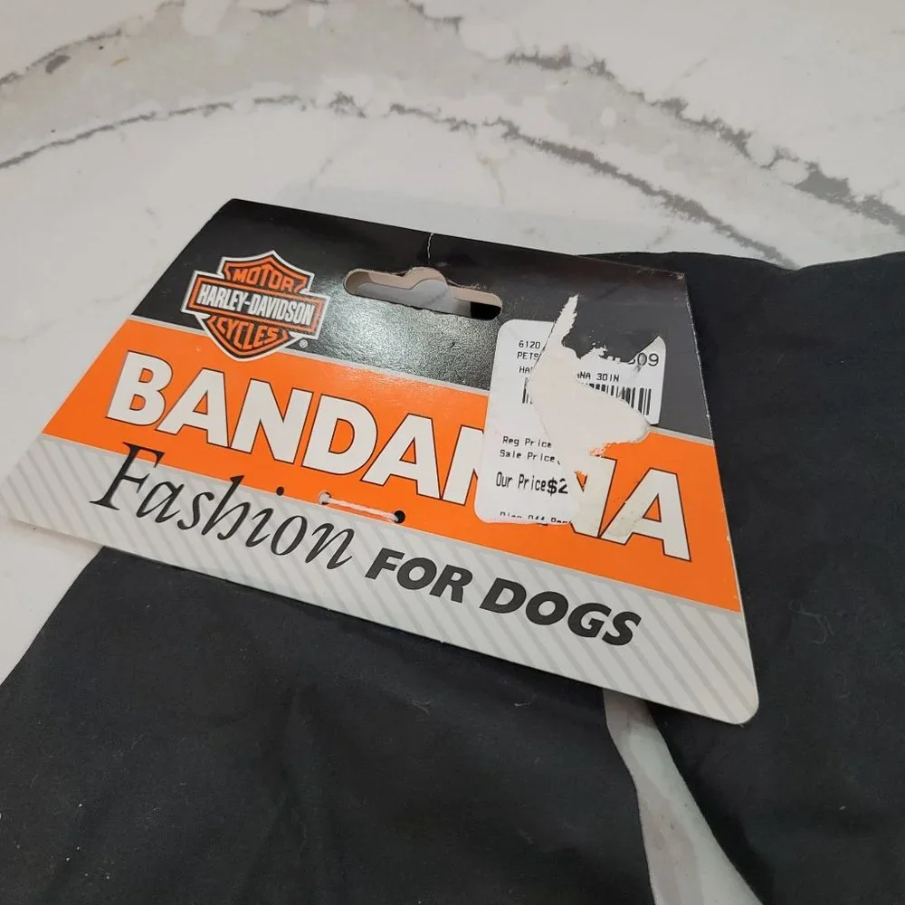 Harley Davidson motorcycle dog bandana set of 2. one is NWT the other one used.